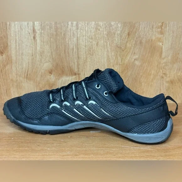 Merrell Trail Glove Mens 9 Black Minimalist Shoes Barefoot Sneakers Zero Drop - Picture 2 of 7